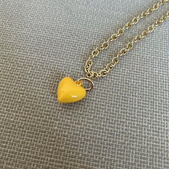 BEST Roxanne Assoulin The Mini Puffy Heart Necklace Yellow - Picture 5 of 5